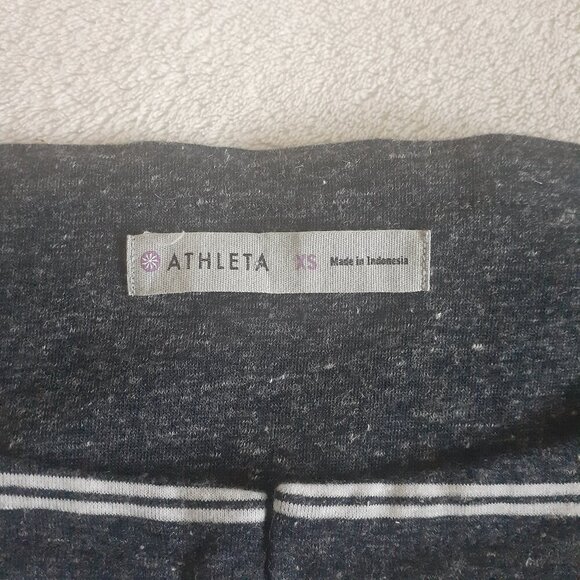 Athleta Women's Size XS Navy White Stripe Vida Sleeveless Linen Blend Dress - Picture 3 of 10